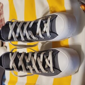 Converse Blue High-Tops with White Laces